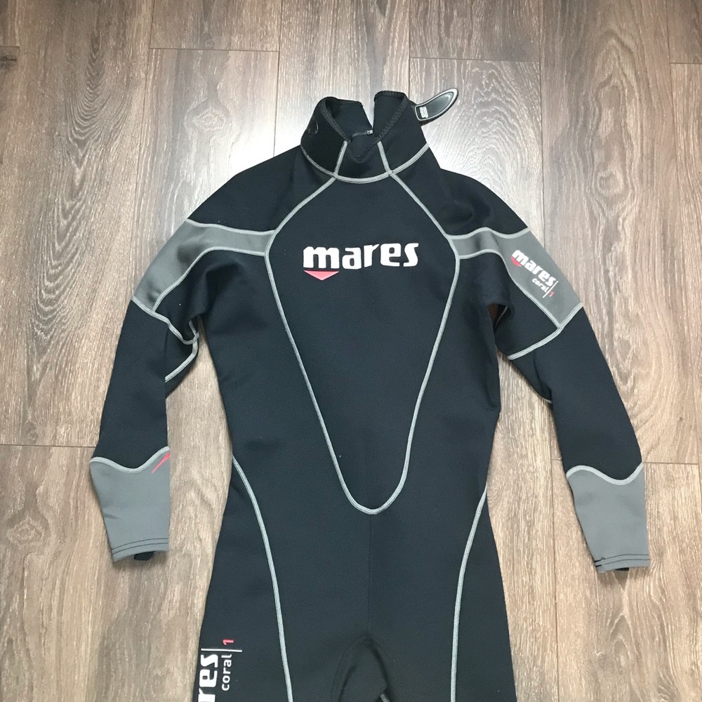 Mares Coral 1 Performance Watersports Mens Black Gray Elliptical Stretch Wetsuit View 2